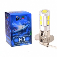 Светодиодная автомобильная лампа DLED H3 - 10 SMD 5630 + Стабилизатор (2шт.)